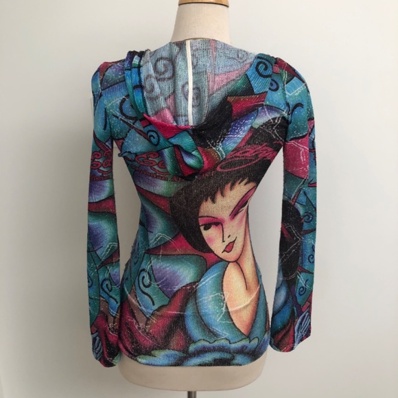 Y2K Ed Hardy knit hoodie - Picture 3 of 4
